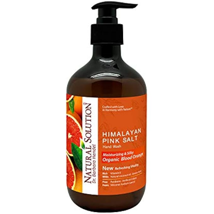 Natural Solution BLOOD ORANGE AND HIMALAYAN PINK SALT LIQUID HAND SOAP BY DR BARBARA HENDEL- 14 OZ - Image 1